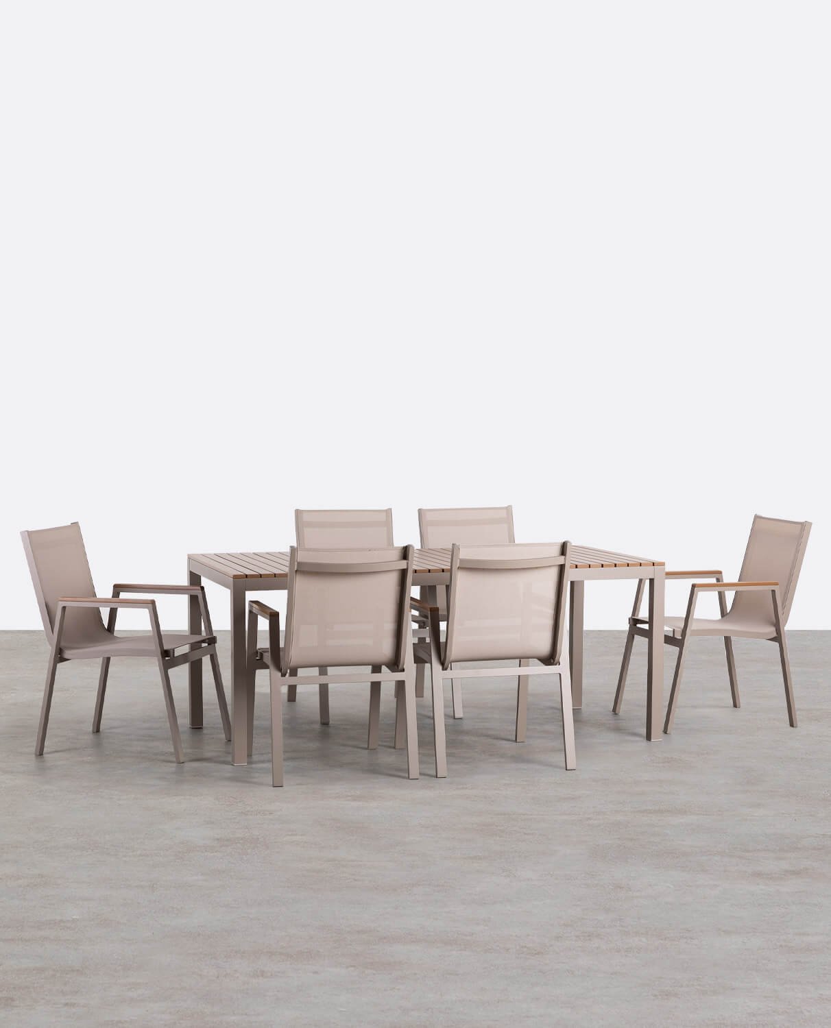 Conjunto de Mesa em Alumínio e 6 Cadeiras de Exterior Korce , imagem de galeria 1