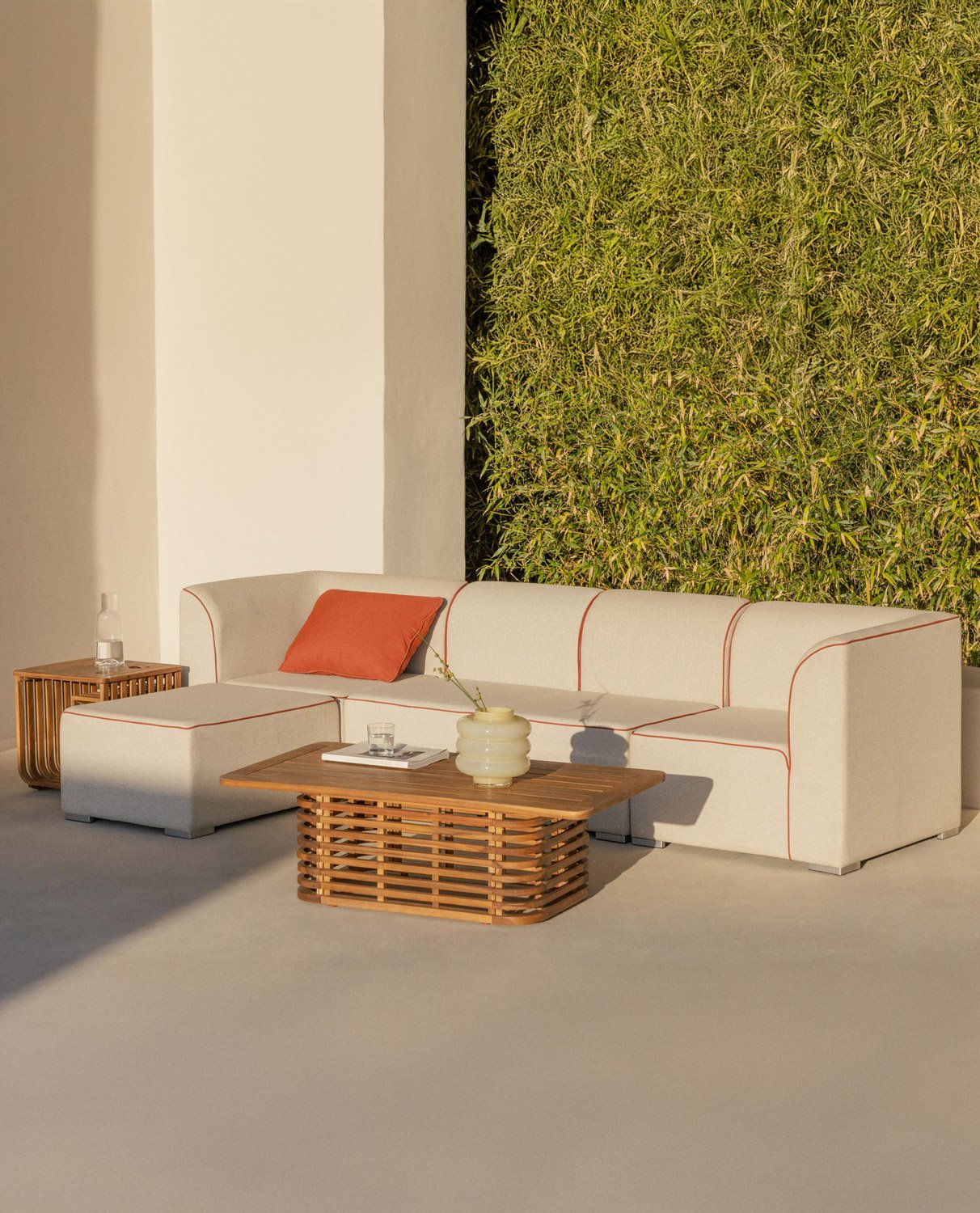 Sofá de Jardim Modular 4 Peças com 2 Cantos e 2 Poltronas com Puff Tecido Lagos, imagem de galeria 2