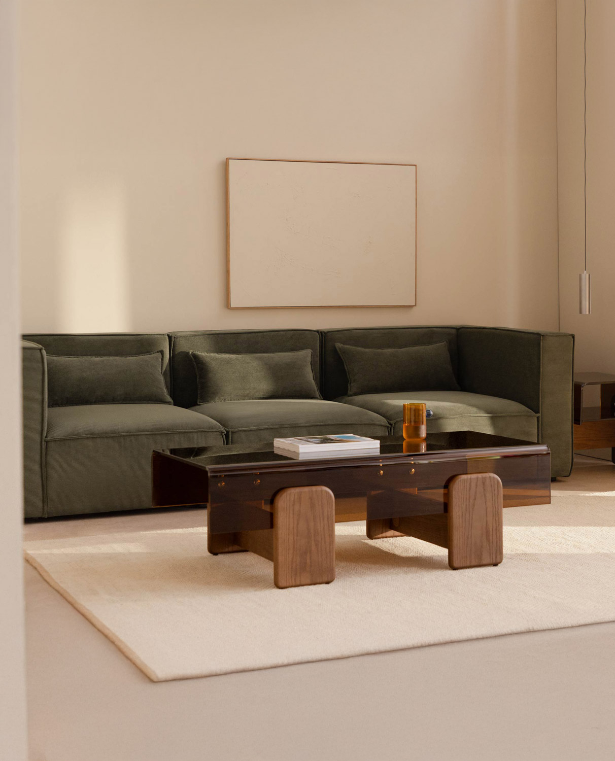 Sofá Modular de 3 Peças com 2 Cadeirões de Canto em Veludo Kilhe, imagem de galeria 2