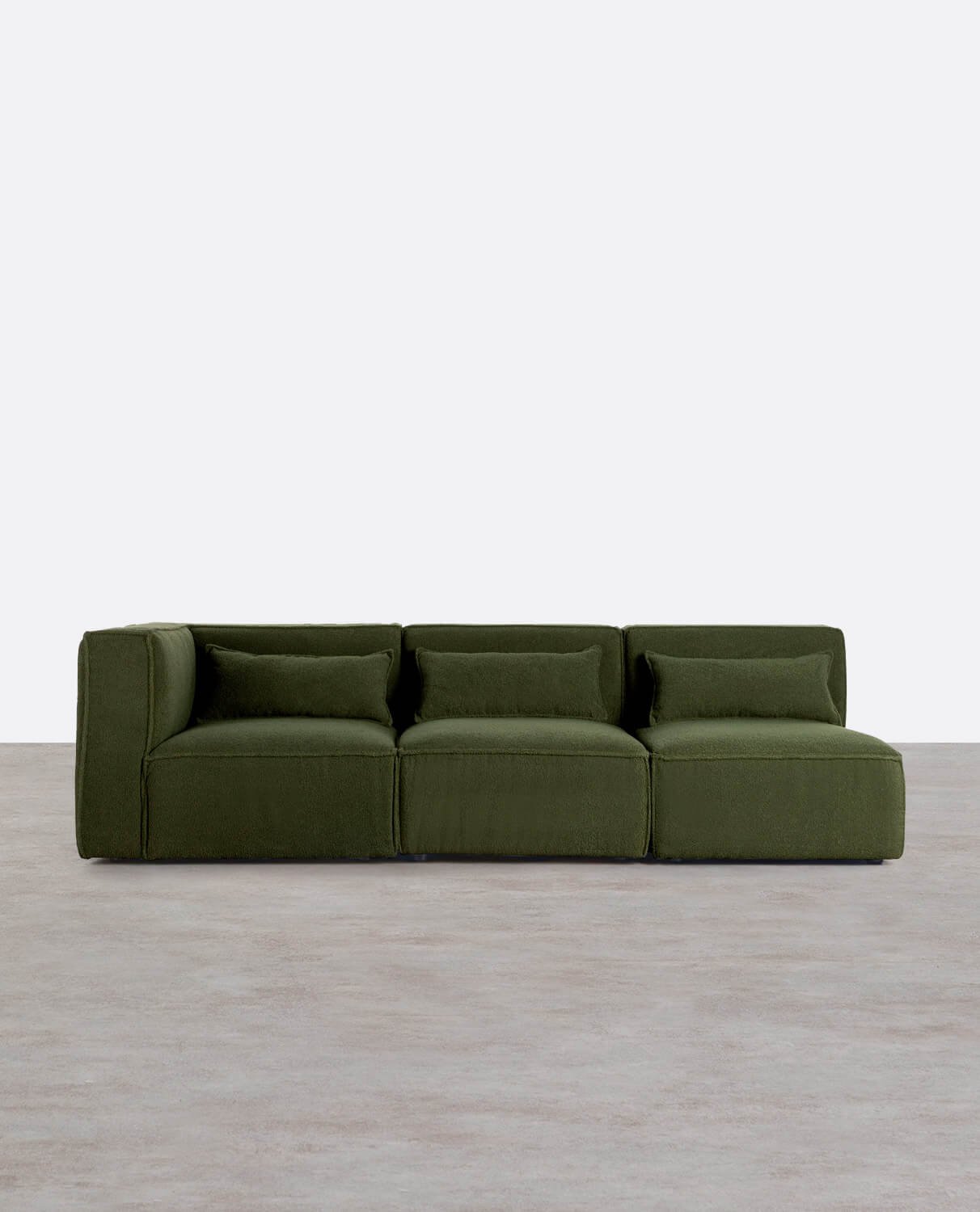 Sofá Modular de 3 peças com 2 Cadeirões em Tecido Bouclé Kilhe, imagem de galeria 1