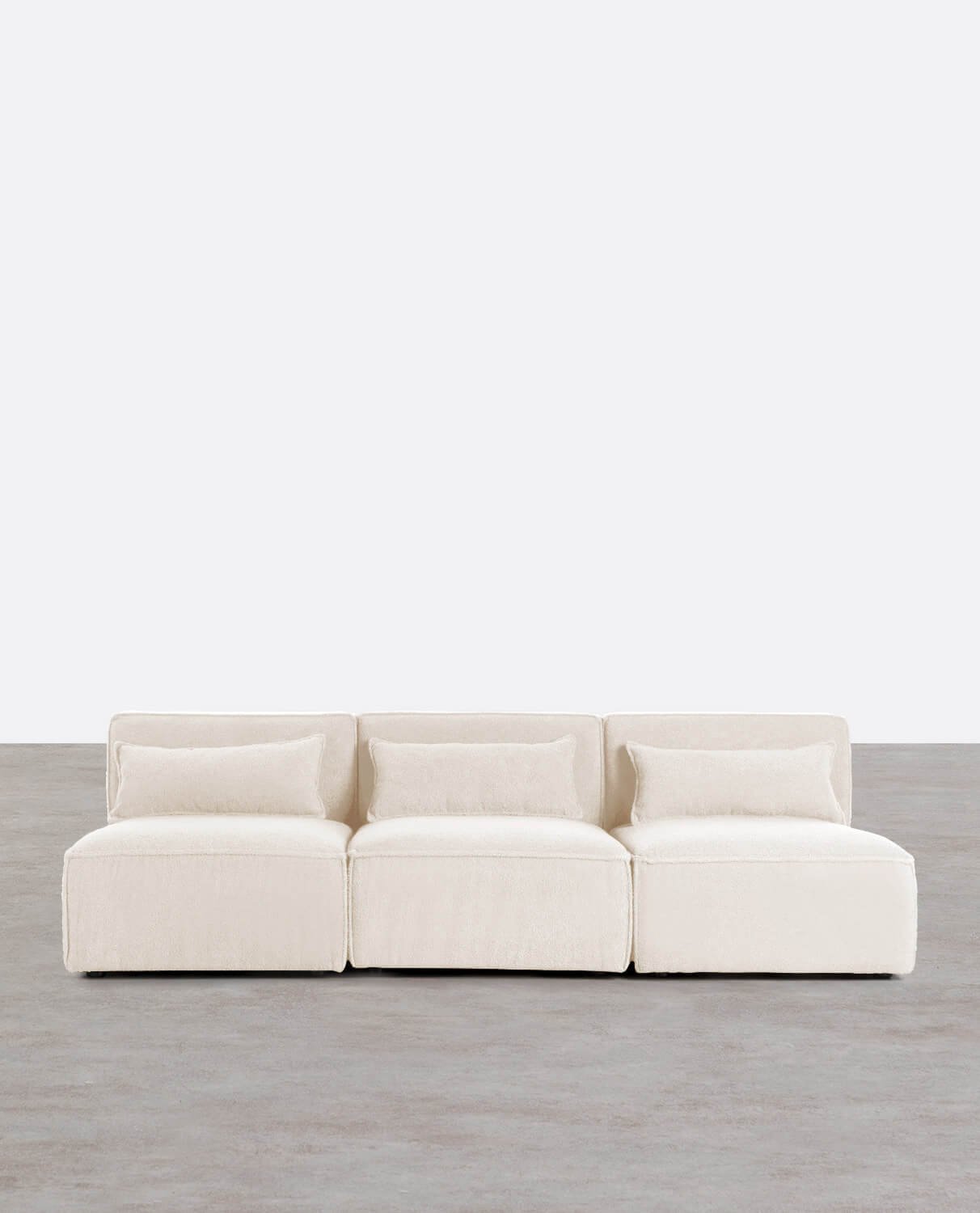 Sofá Modular 3 peças em Tecido Bouclé Kilhe, imagem de galeria 1