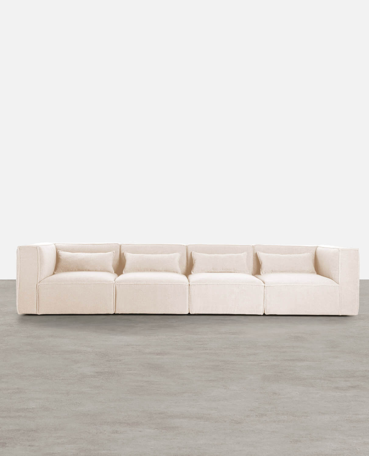 Sofá Modular de 4 peças com 2 Cadeirões de Canto em Tecido Bouclé Kilhe, imagem de galeria 1