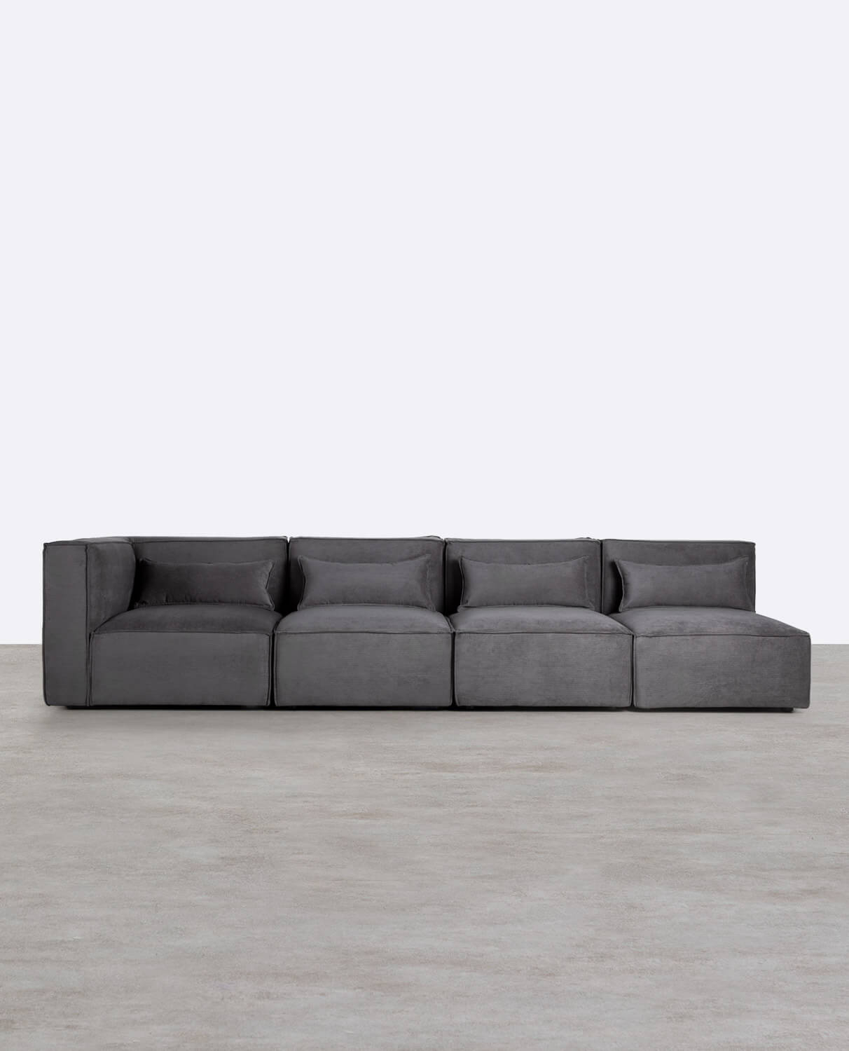 Sofá Modular de 4 Peças com 3 Cadeirões em Veludo Kilhe, imagem de galeria 1