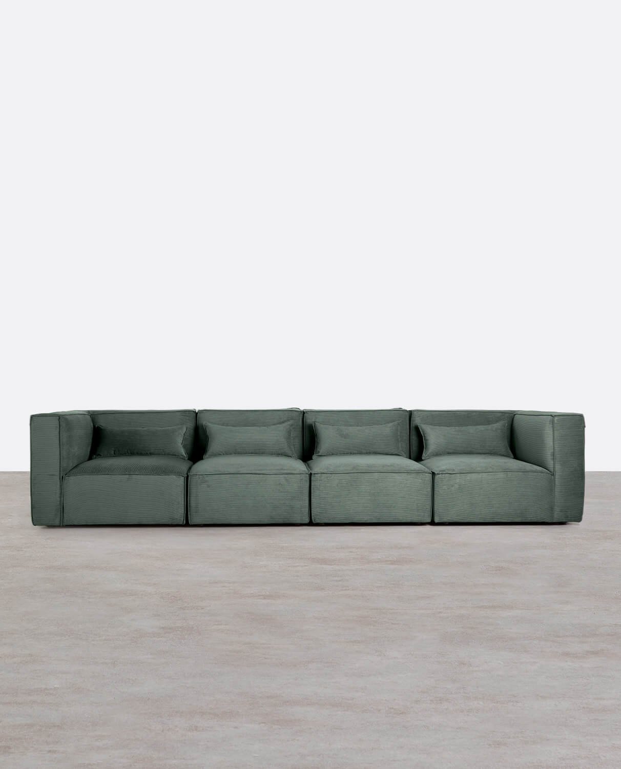 Sofá Modular de 4 Peças com 2 Cadeirões de Canto em Veludo Kilhe, imagem de galeria 1