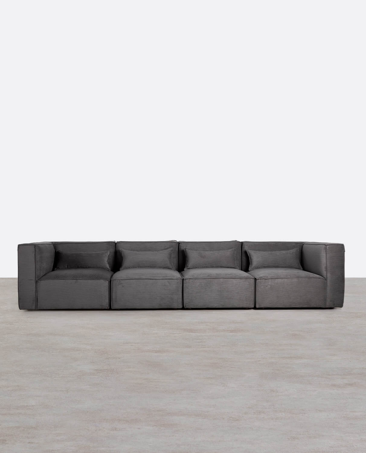 Sofá Modular de 4 Peças com 2 Cadeirões de Canto em Veludo Kilhe, imagem de galeria 1