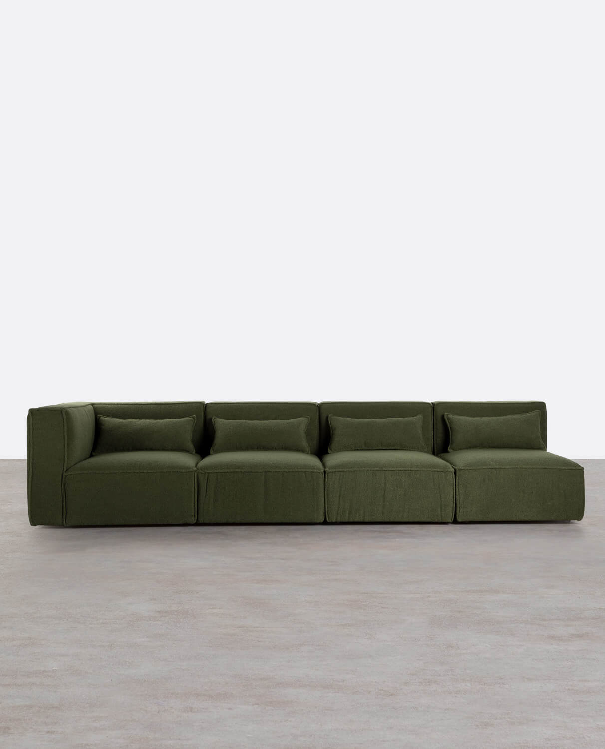 Sofá Modular de 4 peças com 3 Cadeirões em Tecido Bouclé Kilhe, imagem de galeria 1