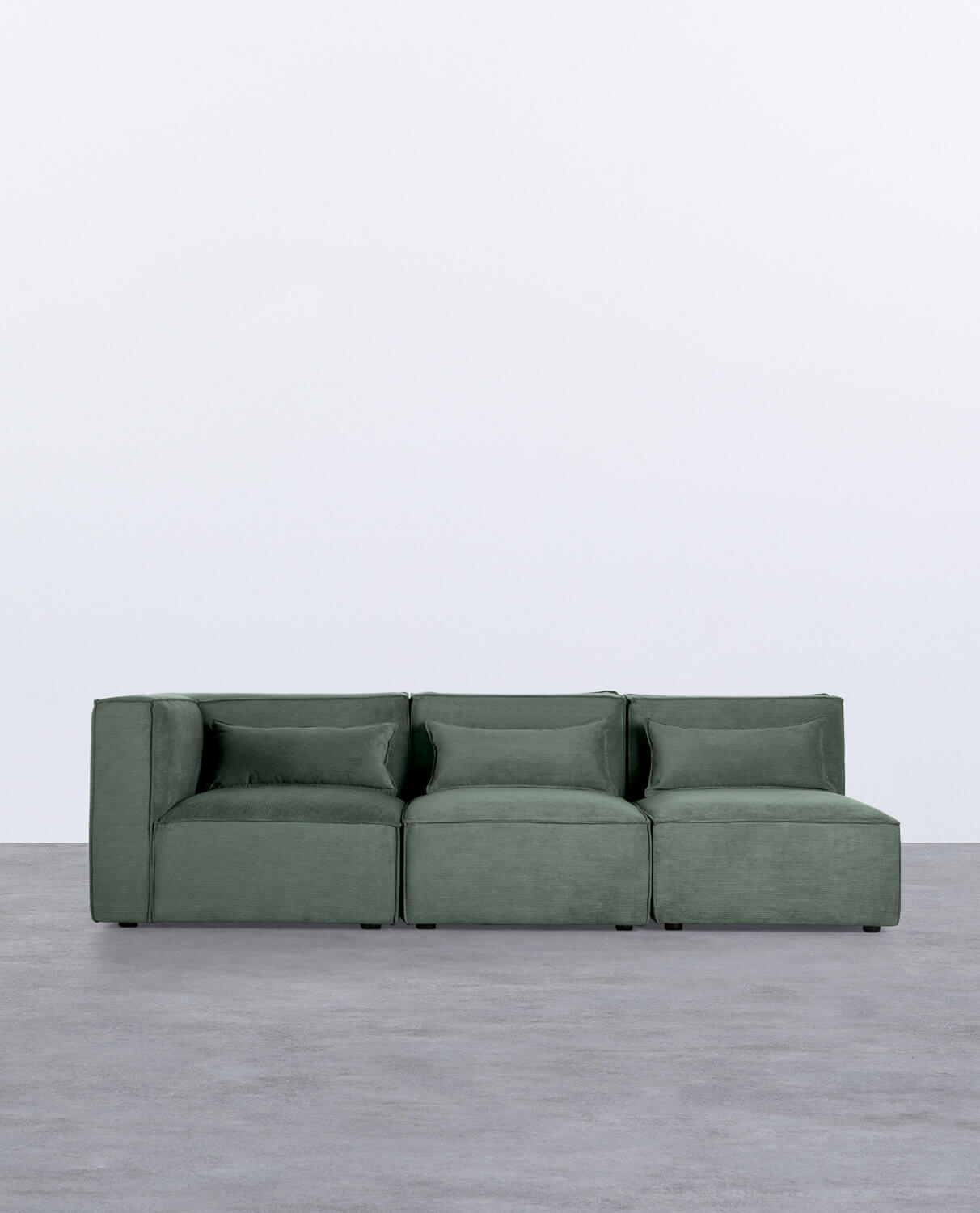 Sofá Modular de 3 Peças com 2 Cadeirões em Veludo Kilhe