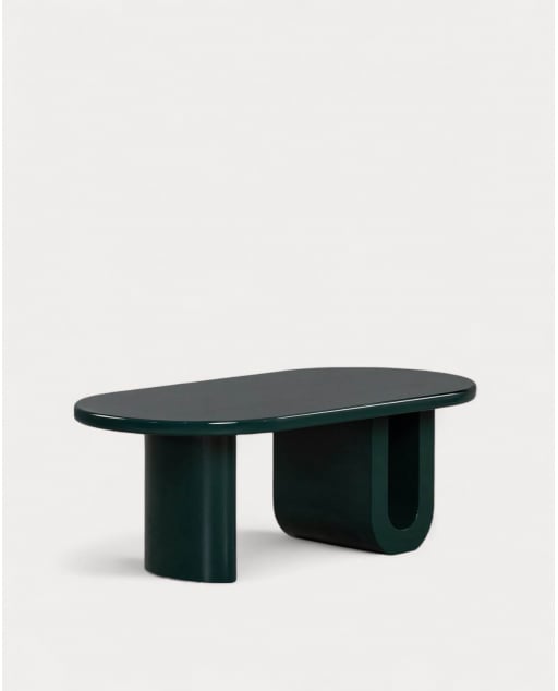 Mesa de Centro Oval de Madeira (120x60 cm) Surfys - Verde Grove