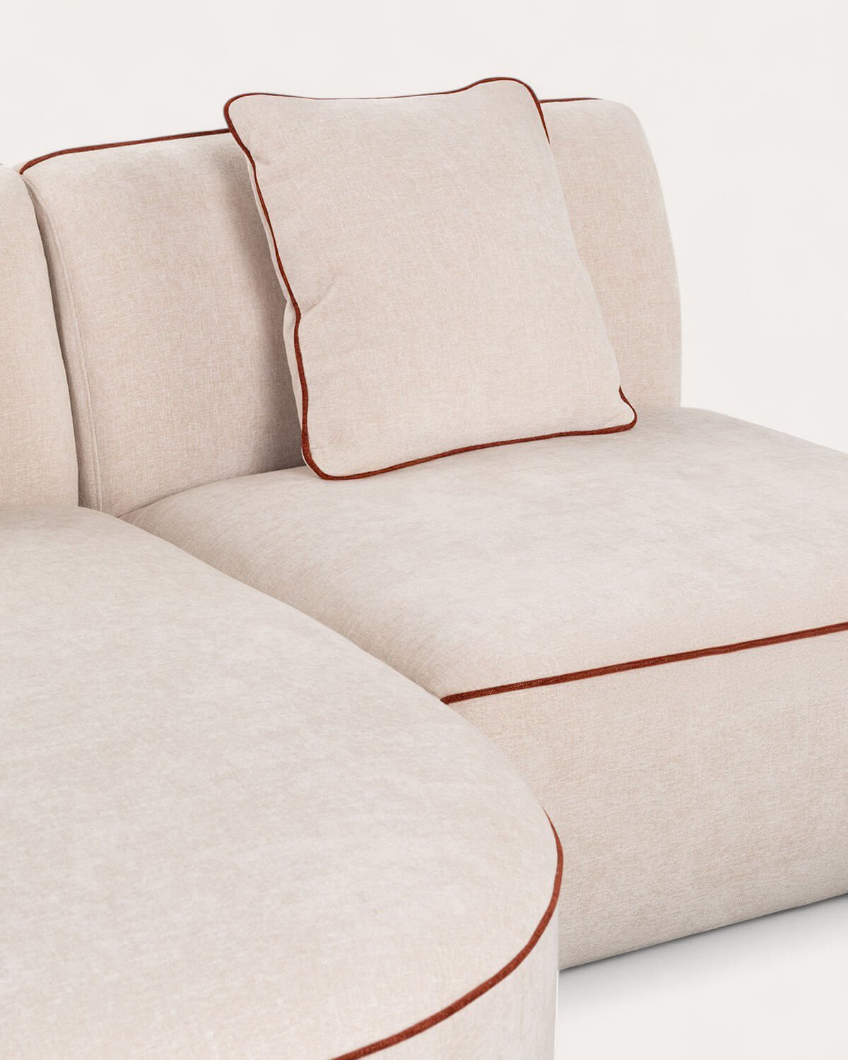 Sofá chaise longue modular de 2 peças com poltrona em tecido Ilham, imagem de galeria 4