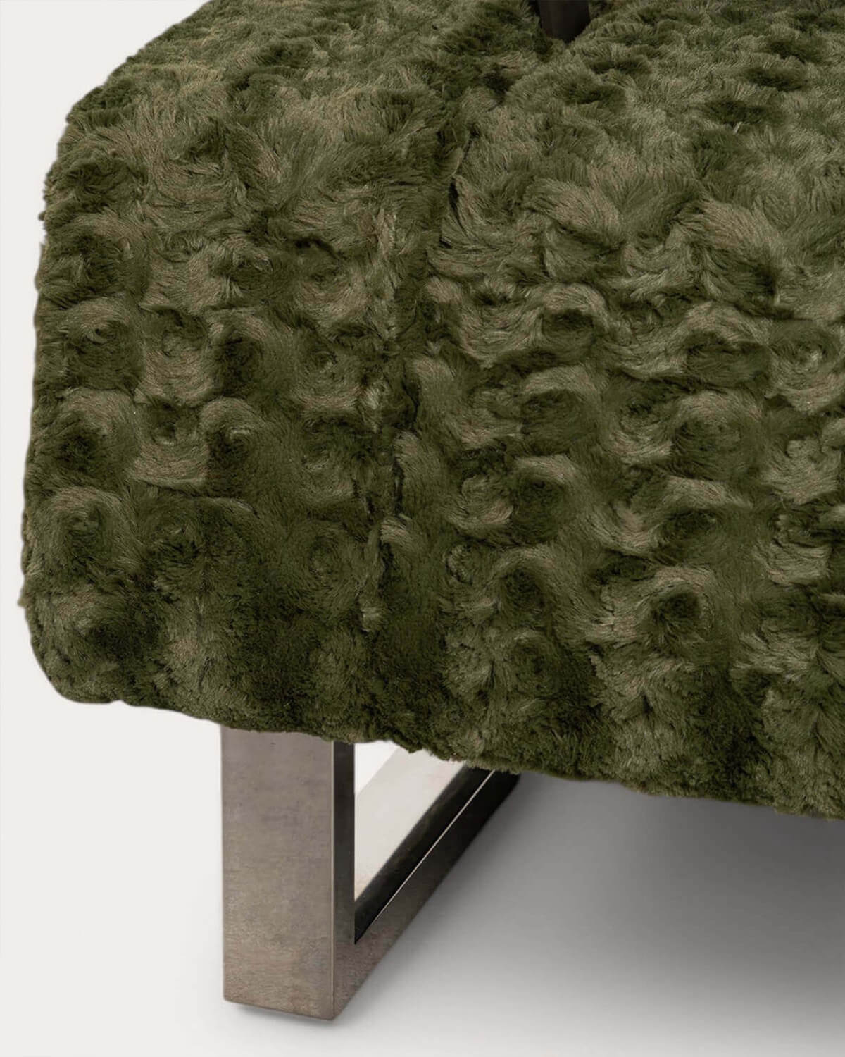 Poltrona com Apoio para os Pés em Tecido e Madeira 70 s Furry, imagem de galeria 6