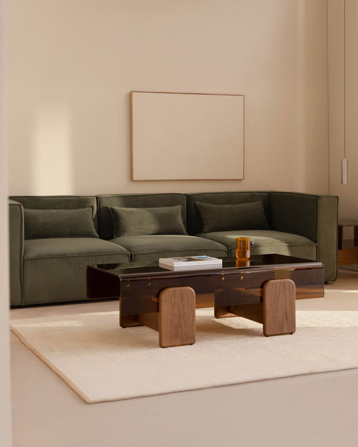 Sofá Modular de 3 Peças com 2 Cadeirões de Canto em Veludo Kilhe, imagem de galeria 2