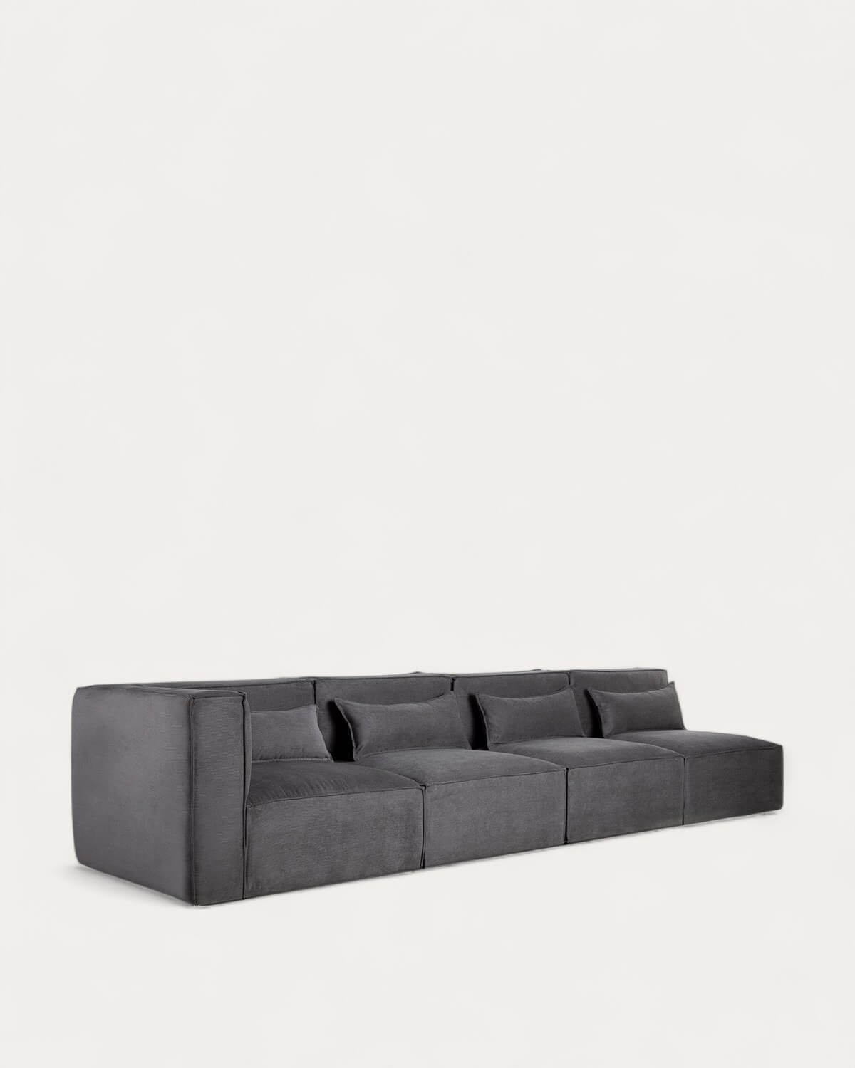 Sofá Modular de 4 Peças com 3 Cadeirões em Veludo Kilhe, imagem de galeria 2