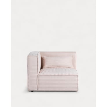 Módulo de Poltrona de Canto de Veludo Cotelê Grosso Kilhe Veludo Cotelê Grosso -Beige Seashell - The Masie