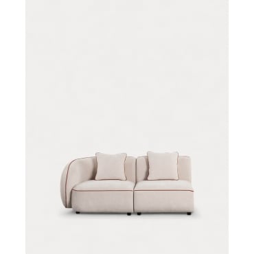 Sofá Modular de Canto 2 Peças com Poltrona em Tecido Ilham Bege Seashell & Módulo Esquerdo - The Masie