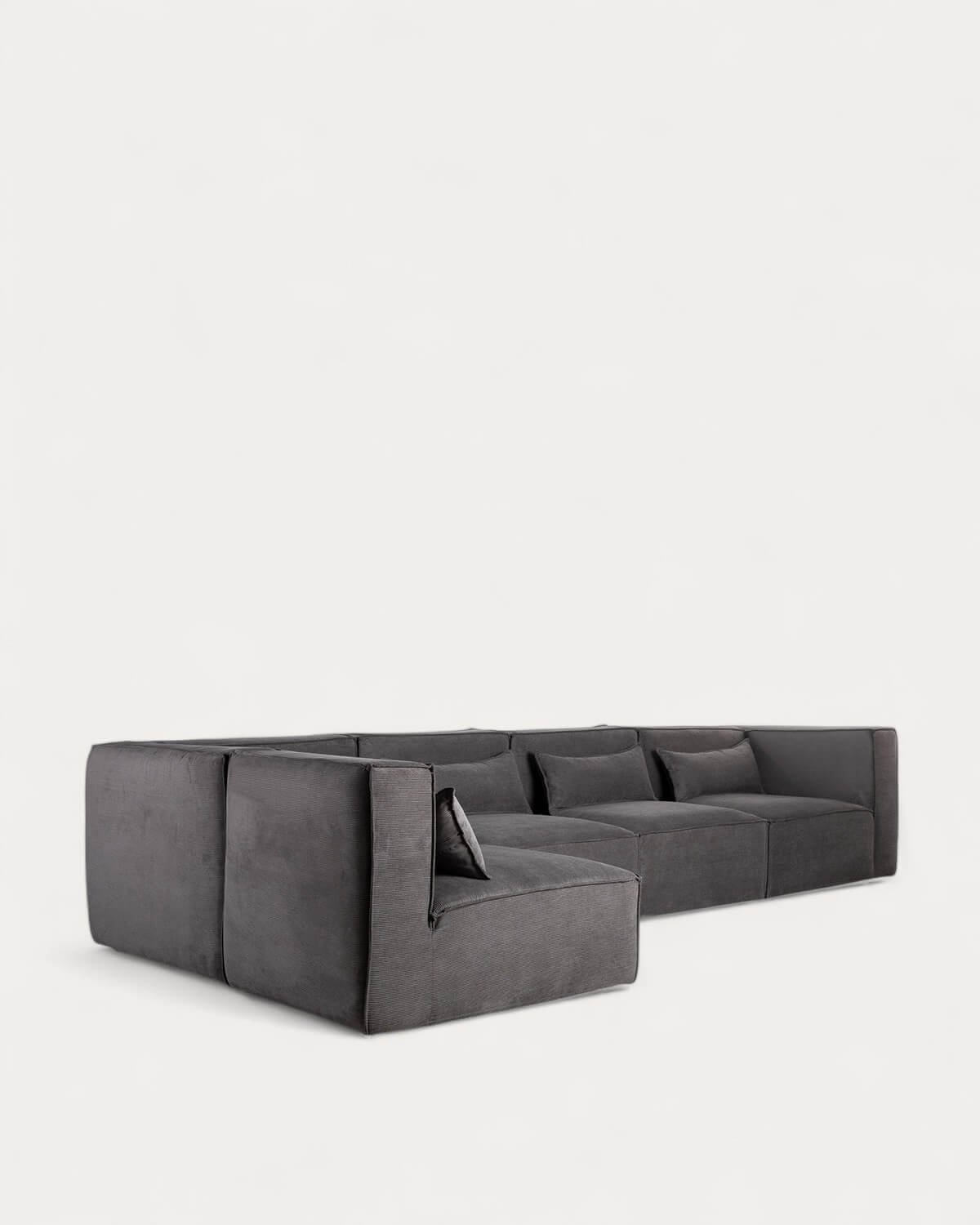 Sofá Modular de 5 Peças com 2 Cadeirões de Canto em Veludo Kilhe, imagem de galeria 2