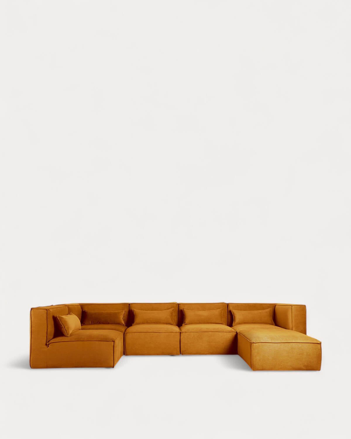 Sofá Modular de 5 Peças e puff em Veludo Kilhe , imagem de galeria 1