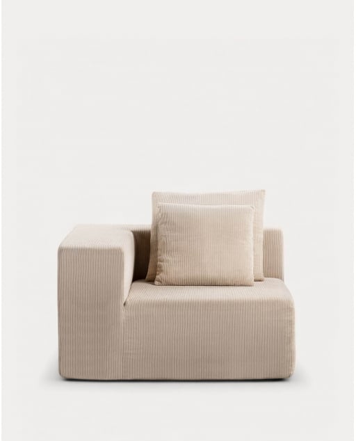 Cadeira de Canto Esquerdo de Veludo Cotelê Embalada a Vácuo Grecia