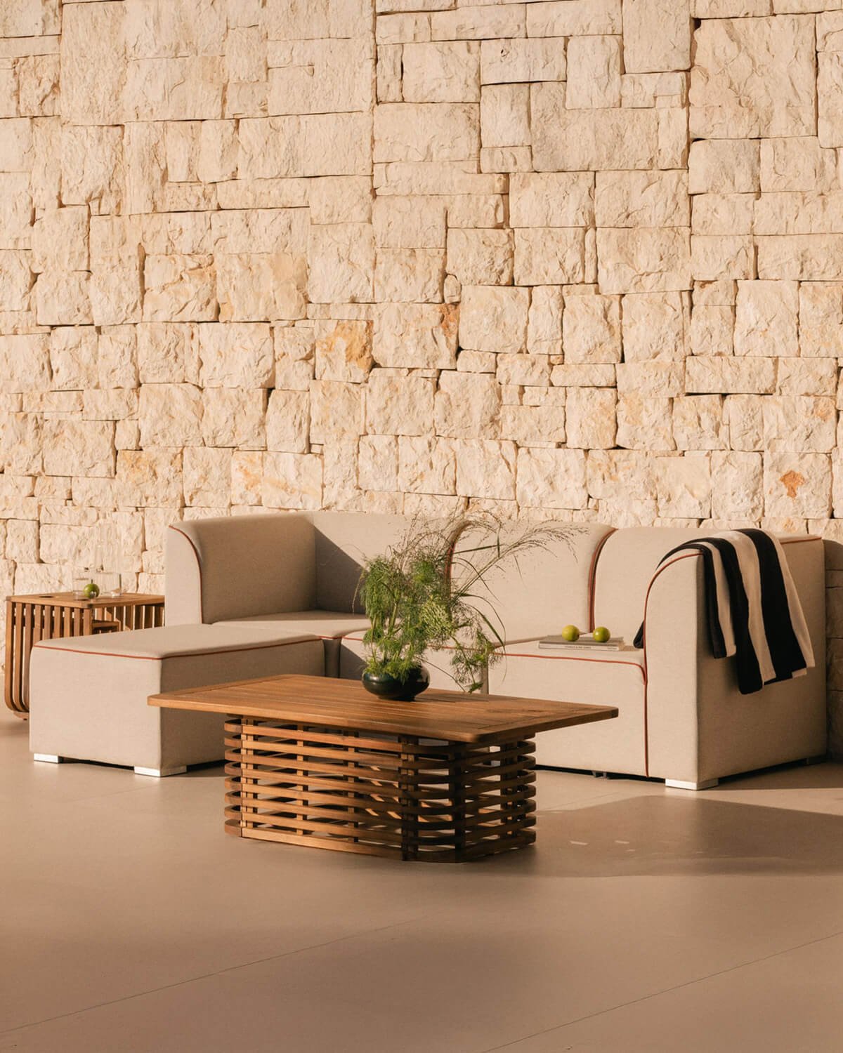 Sofá de Jardim Modular 3 Peças com 2 Cantos e Poltrona com Puff Tecido Lagos, imagem de galeria 2