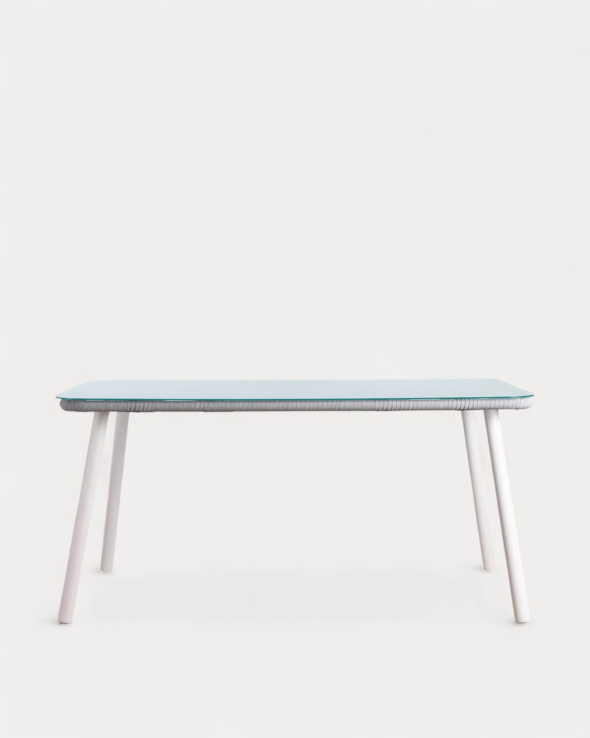 Mesa de Jantar Rectangular de Alumínio e Vidro (160x90 cm) Drian, imagem de galeria 5