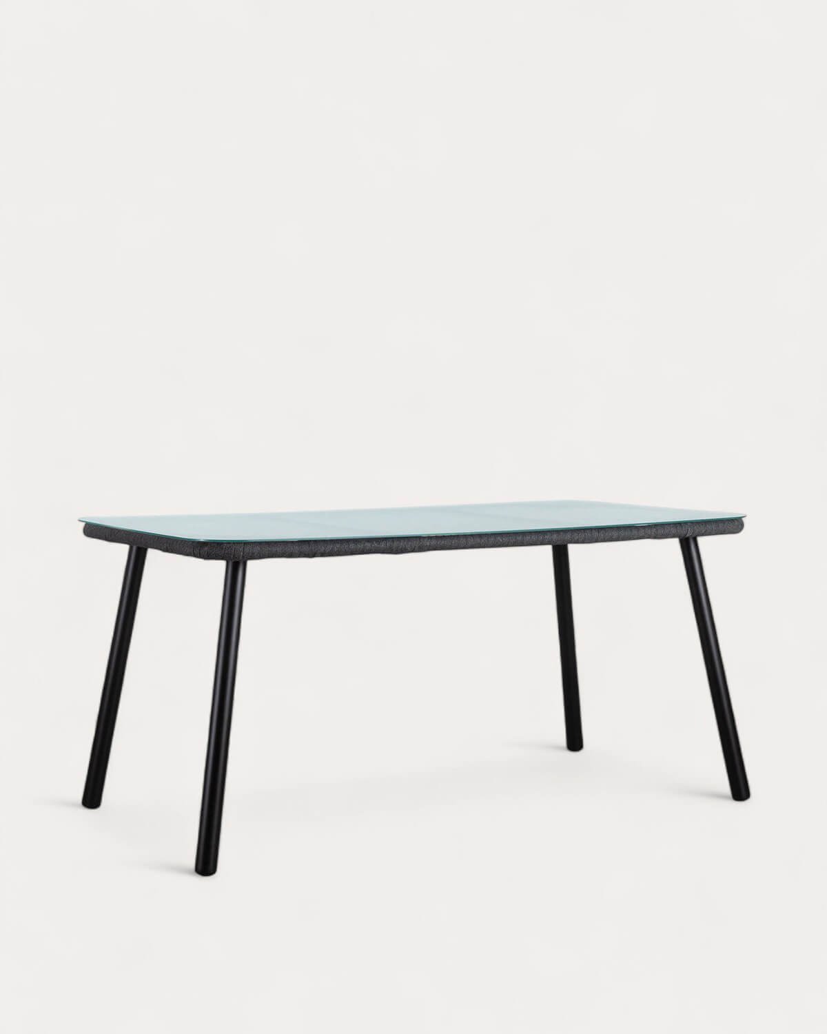 Mesa de Jantar Rectangular de Alumínio e Vidro (160x90 cm) Drian, imagem de galeria 1