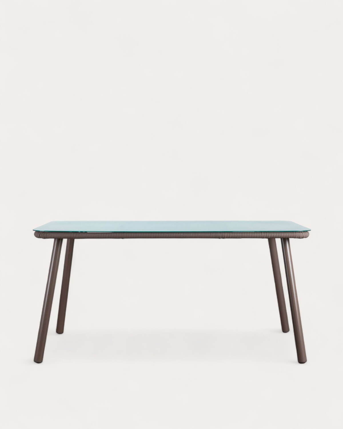 Mesa de Jantar Rectangular de Alumínio e Vidro (160x90 cm) Drian, imagem de galeria 4