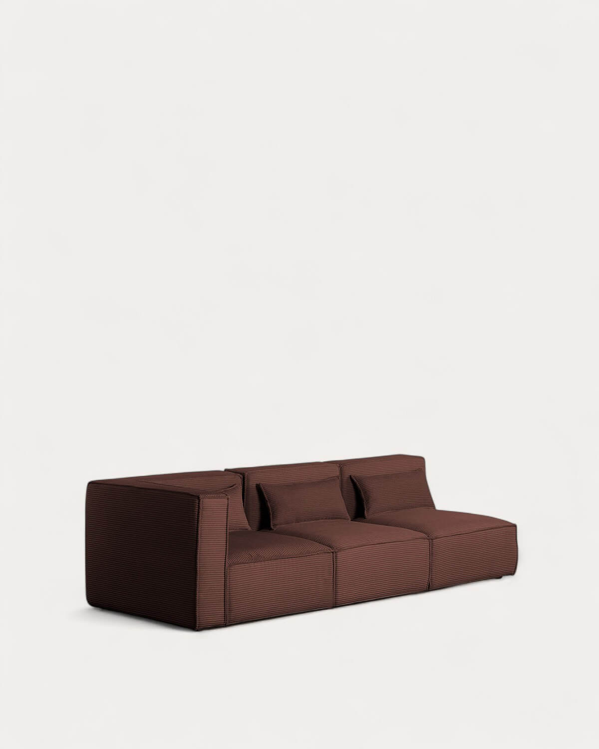 Sofá modular de canto Kilhe de 3 peças com 2 poltronas de veludo grosso, imagem de galeria 1