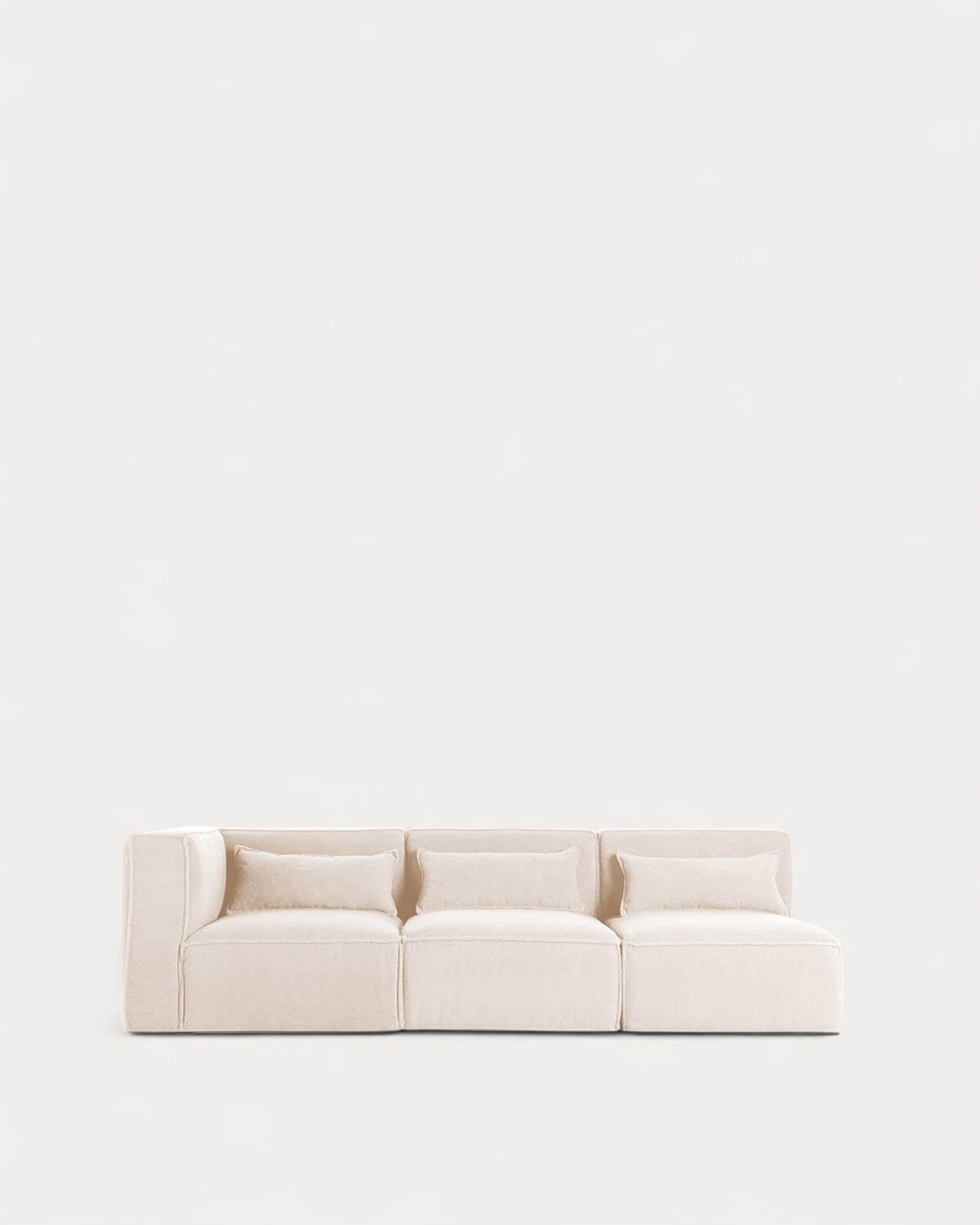 Sofá Modular de 3 peças com 2 Cadeirões em Tecido Bouclé Kilhe, imagem de galeria 1
