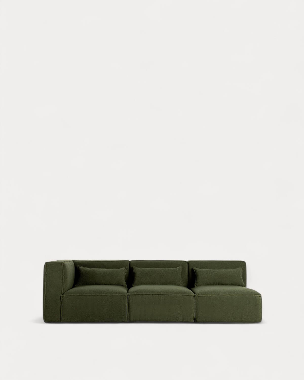 Sofá Modular de 3 peças com 2 Cadeirões em Tecido Bouclé Kilhe