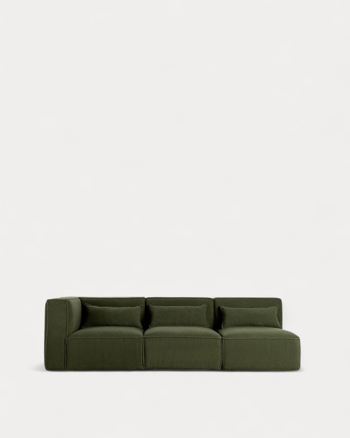 Sofá Modular de 3 peças com 2 Cadeirões em Tecido Bouclé Kilhe, imagem de galeria 1