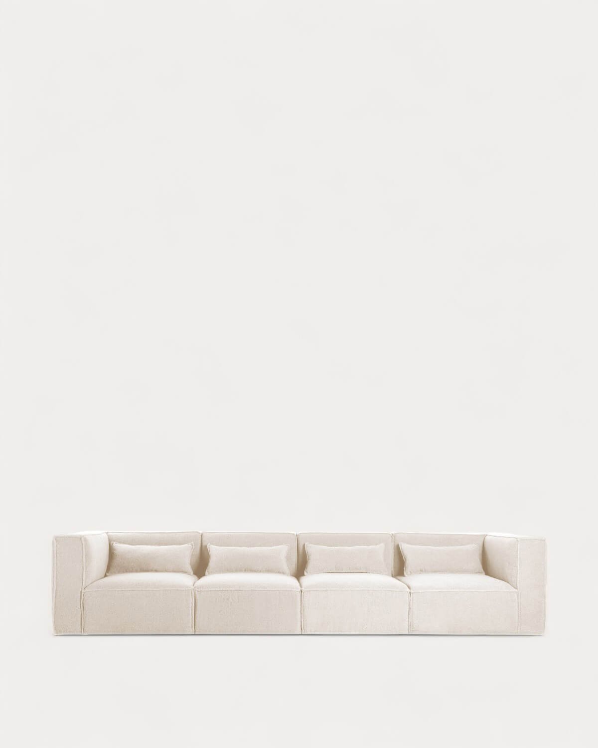 Sofá Modular de 4 peças com 2 Cadeirões de Canto em Tecido Bouclé Kilhe, imagem de galeria 1