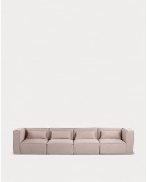 Sofá Modular de 4 Peças com 2 Módulos de Canto em Tecido Kilhe