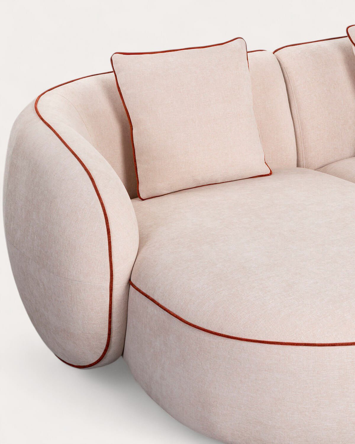 Sofá Modular 5 Peças com 2 Chaise Longue e Puff Redondo em Tecido Ilham , imagem de galeria 8