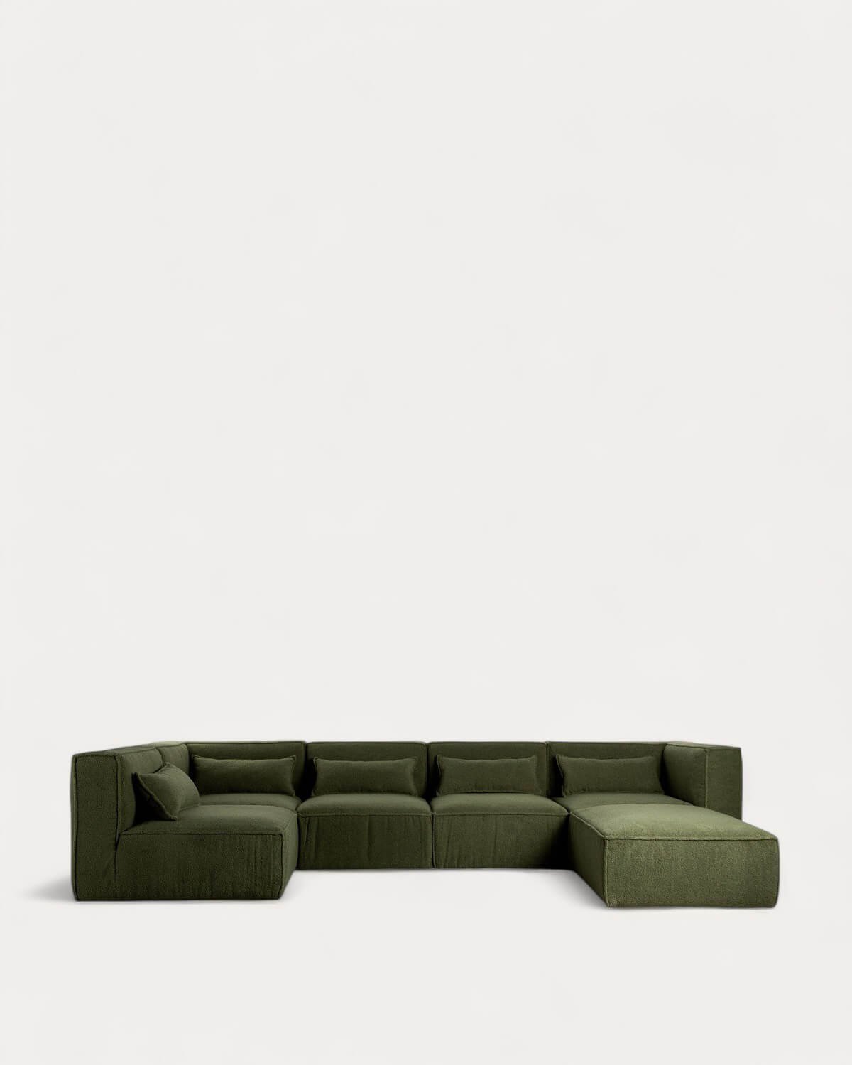 Sofá Modular de 5 peças e Puff em Tecido Bouclé Kilhe, imagem de galeria 1