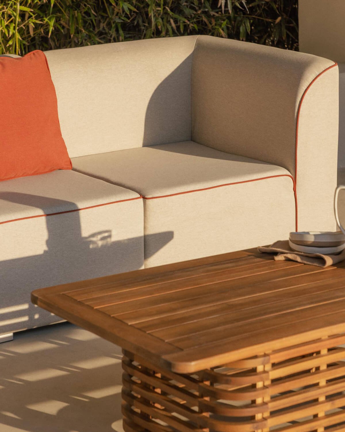 Sofá de Jardim Modular 5 Peças com 2 Cantos e 3 Poltronas em Tecido Lagos, imagem de galeria 3