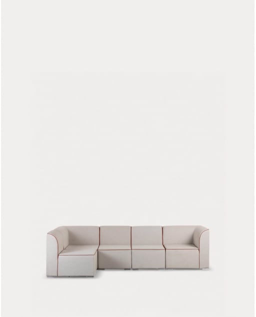 Sofá de Jardim Modular 5 Peças com 2 Cantos e 3 Poltronas em Tecido Lagos