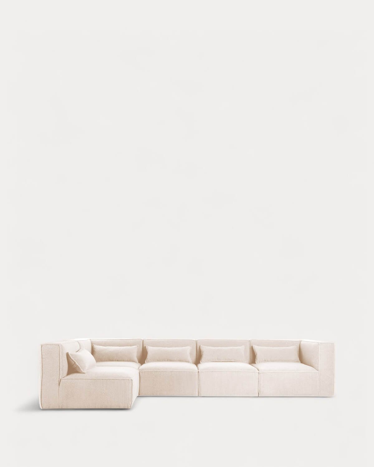 Sofá Modular de 5 peças com 2 Cadeirões de Canto em Tecido Boucle Kilhe, imagem de galeria 1