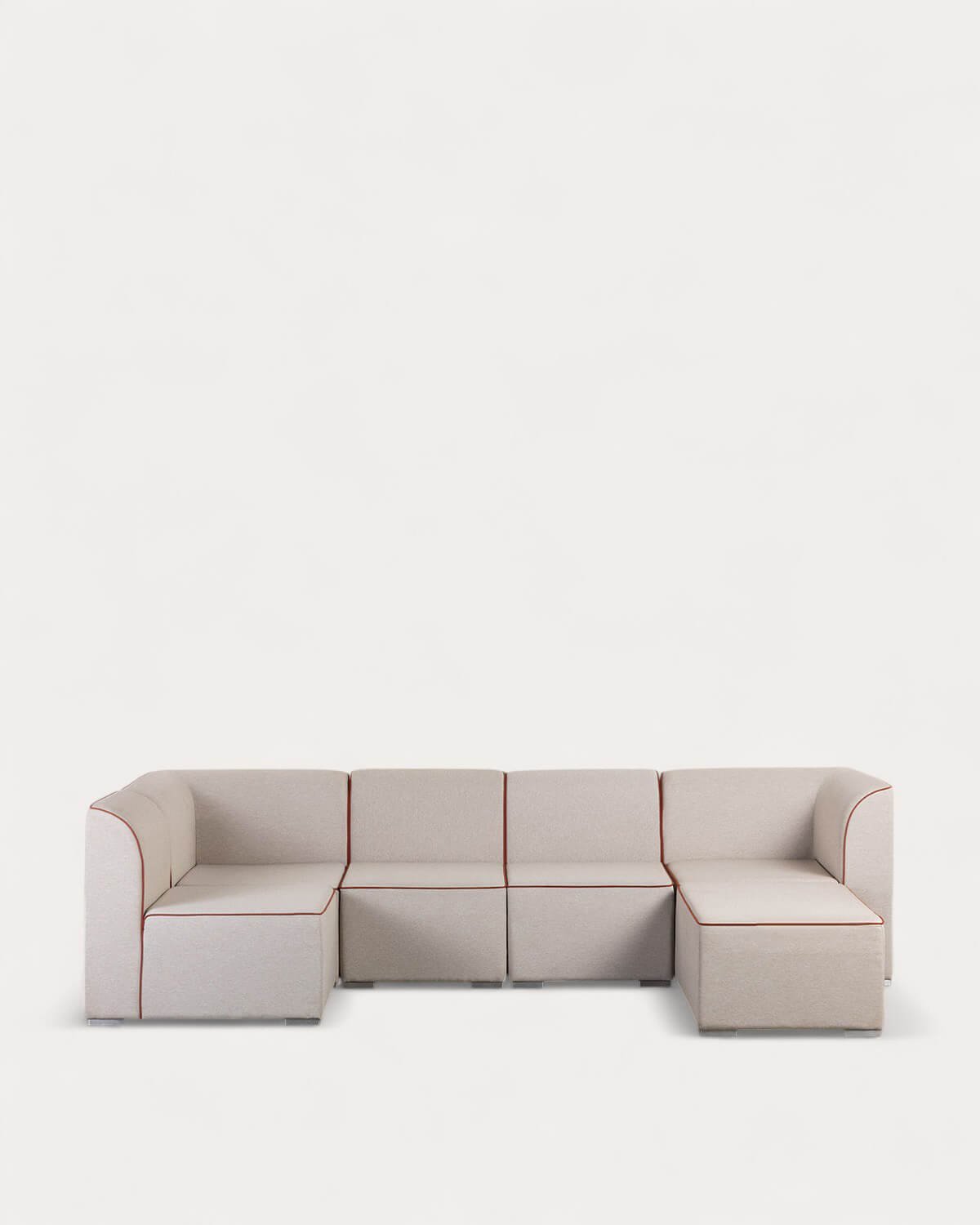 Sofá de Jardim Modular 5 Peças com 2 Cantos e 3 Poltronas com Puff Tecido Lagos, imagem de galeria 1