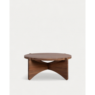 Mesa de Centro Redonda para Exterior em Madeira de Acácia (Ø80 cm) Lorent Madeira de Acácia Média - The Masie