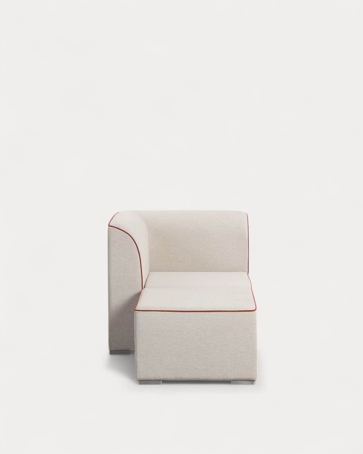 Poltrona Modular de Canto para Jardim com Puff em Tecido Lagos, imagem de galeria 3