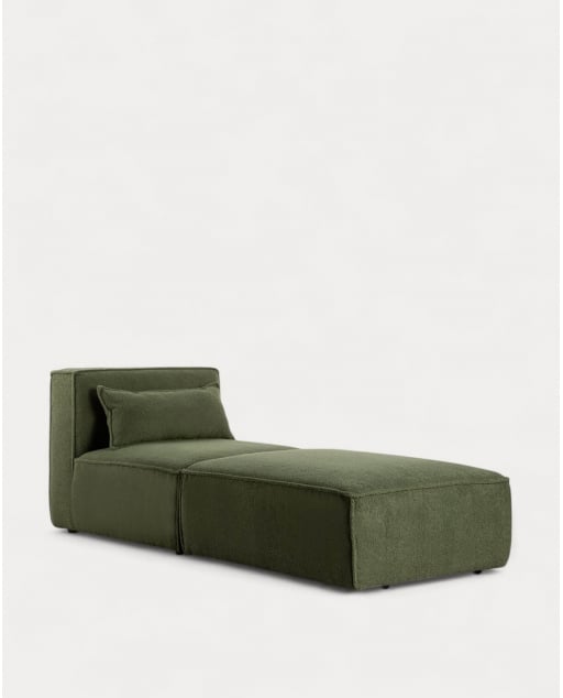 Poltrona modular com puff em tecido bouclé Kilhe - Bouclé -Verde Nori