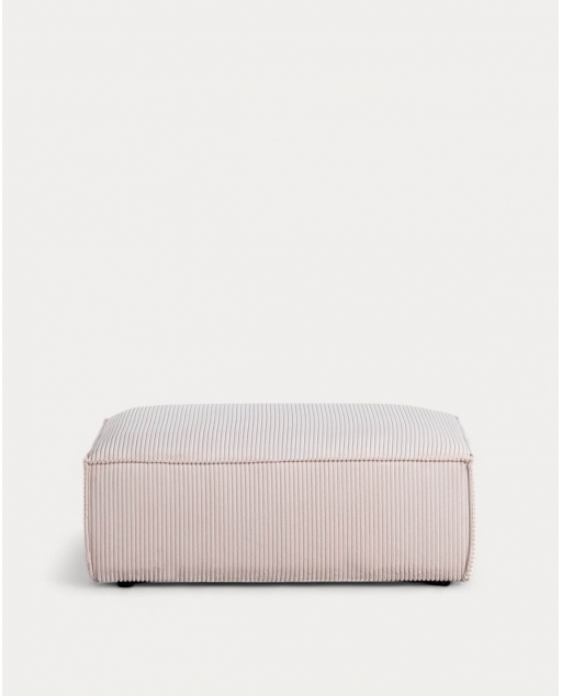 Módulo de Sofá Pufe de Veludo Cotelê Grosso Kilhe - Veludo Cotelê Grosso -Beige Seashell