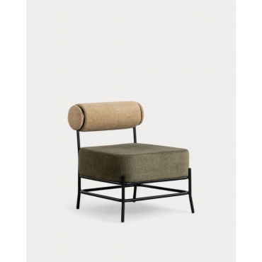 Pack 2 Poltronas em Tecido e Metal Elin Verde Nori - The Masie