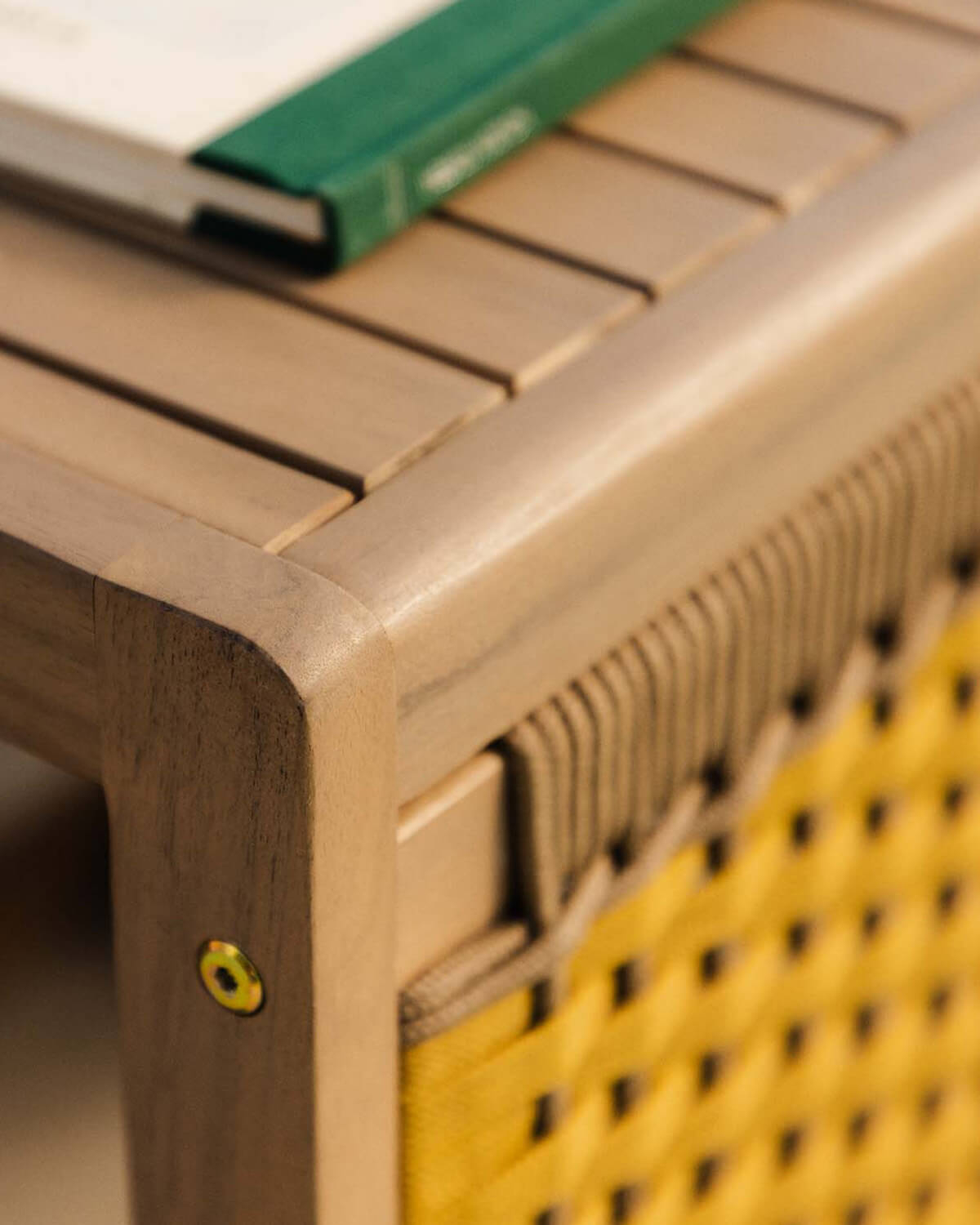 Mesa Lateral de Madeira de Acácia e Corda (40x40 cm) Mirle , imagem de galeria 3