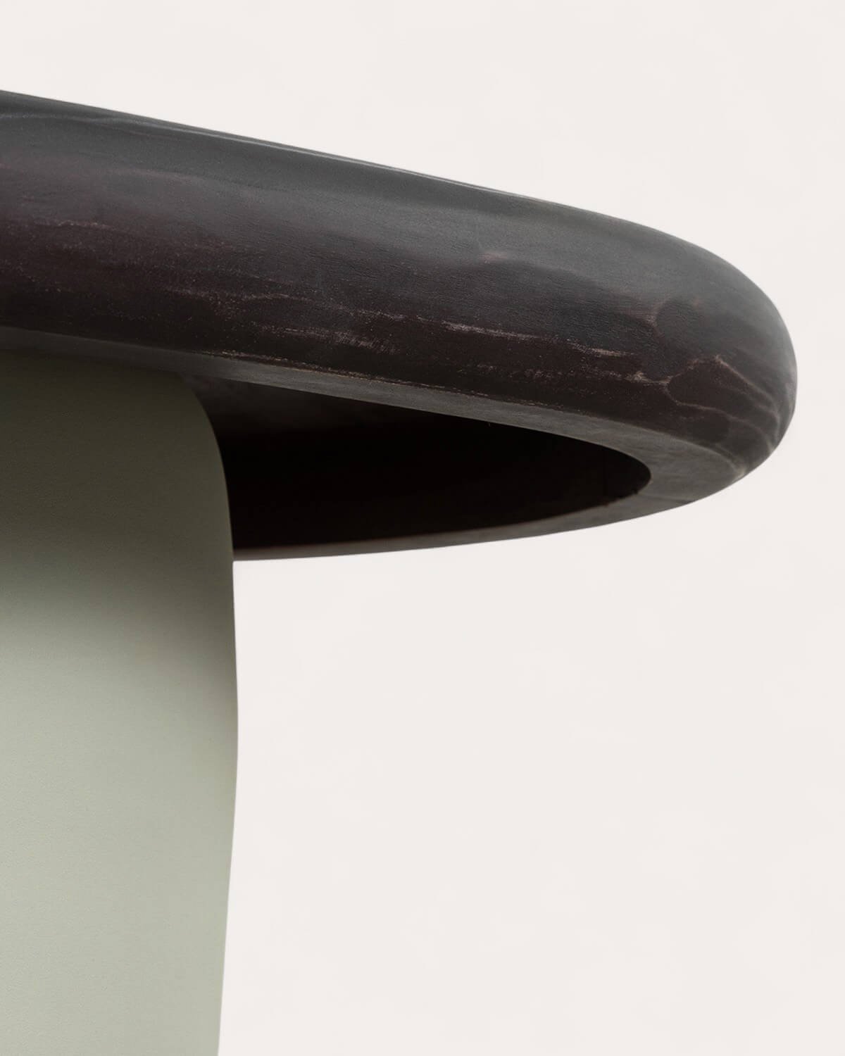 Mesa Lateral Oval em Madeira de Acácia e Metal (59x58 cm) Brezo, imagem de galeria 4