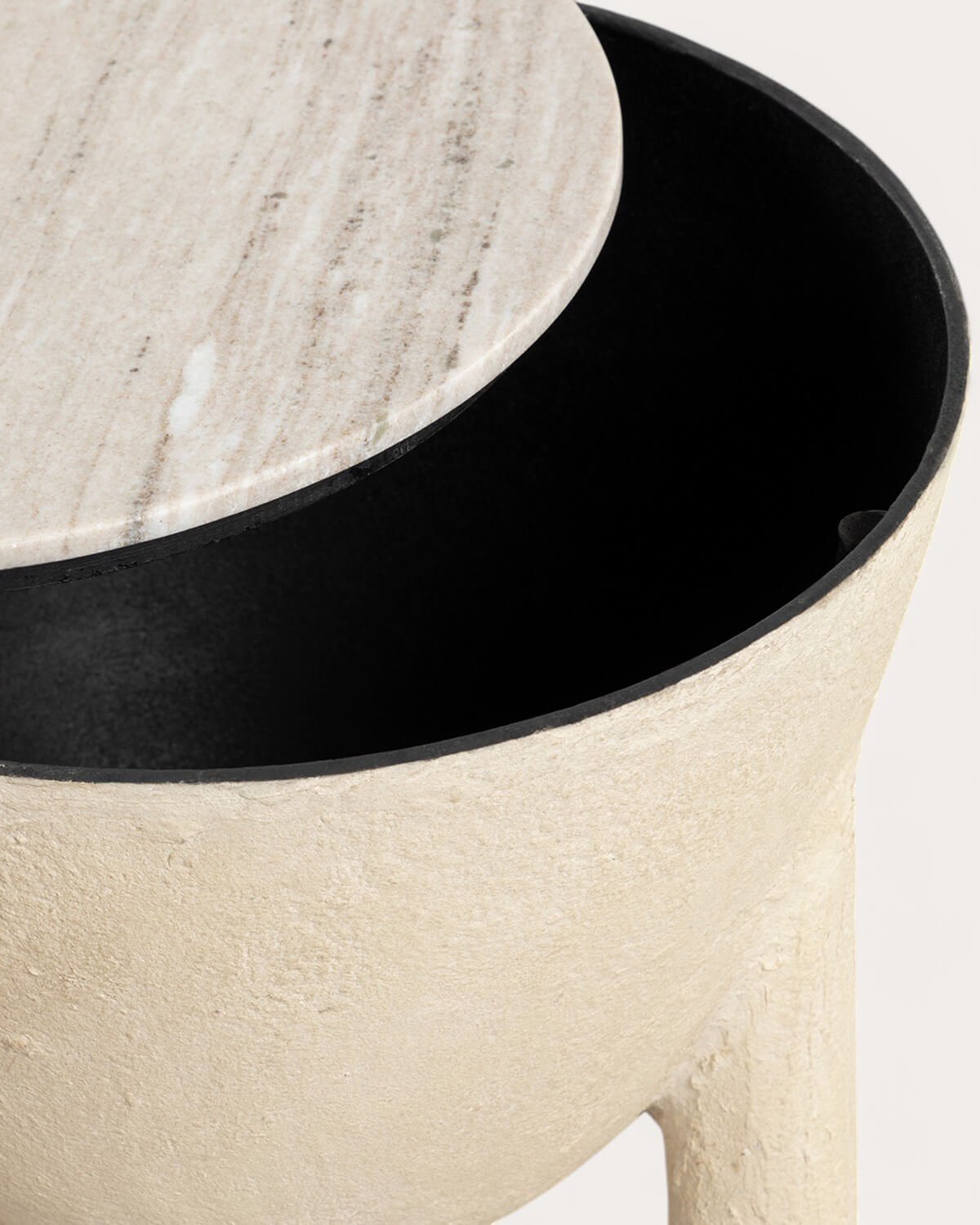 Mesa de Apoio Redonda em Mármore e Metal com Arrumação (Ø40,5 cm) Lefti, imagem de galeria 4