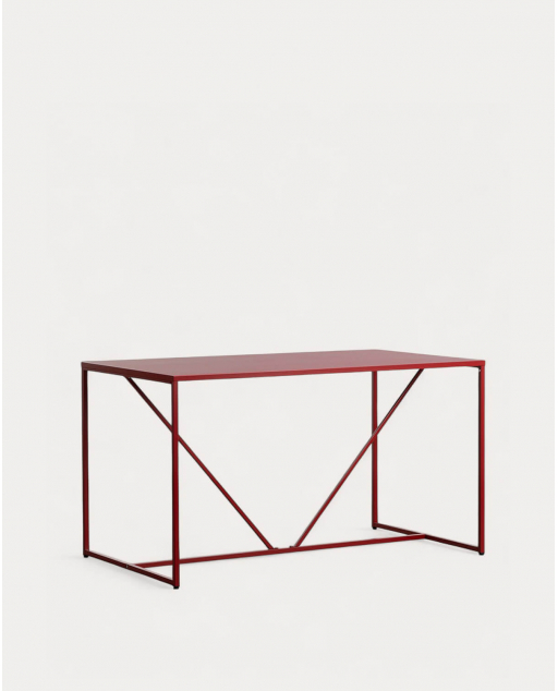 Mesa de jantar Ibiza em aço laminado (78x140 cm) - Vermelho Tinto