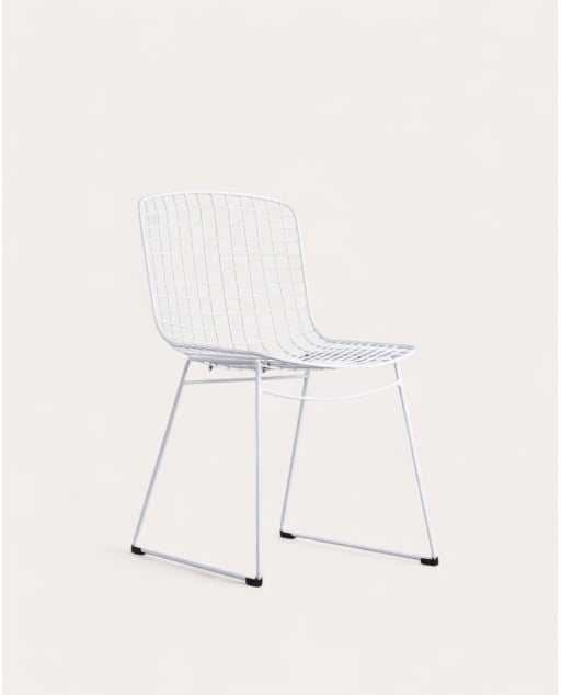 Cadeira de Jantar de Metal com Encosto Alto Aras - Branco