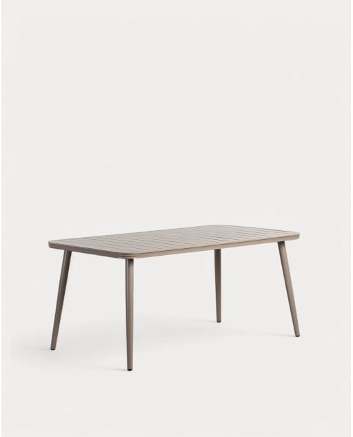 Mesa Retangular de Alumínio para Exterior (160x90 cm) Cancun - Castanho Clay