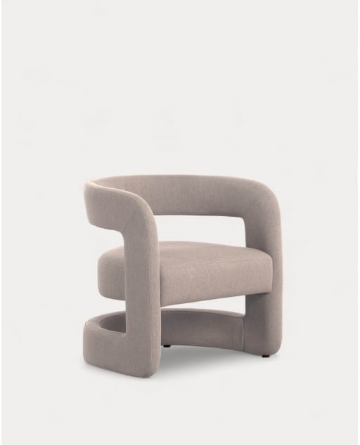 Poltrona de Tecido Winsi - Bege Seashell