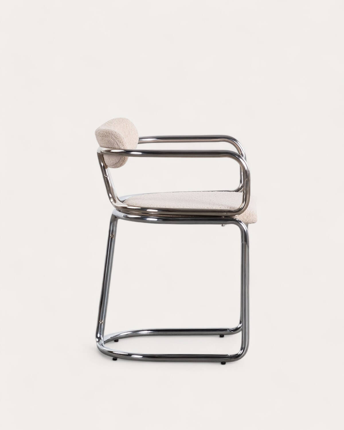 Pack de 2 Cadeiras de Jantar com Apoios de Braços em Tecido e Metal Teba Bouclé, imagem de galeria 4